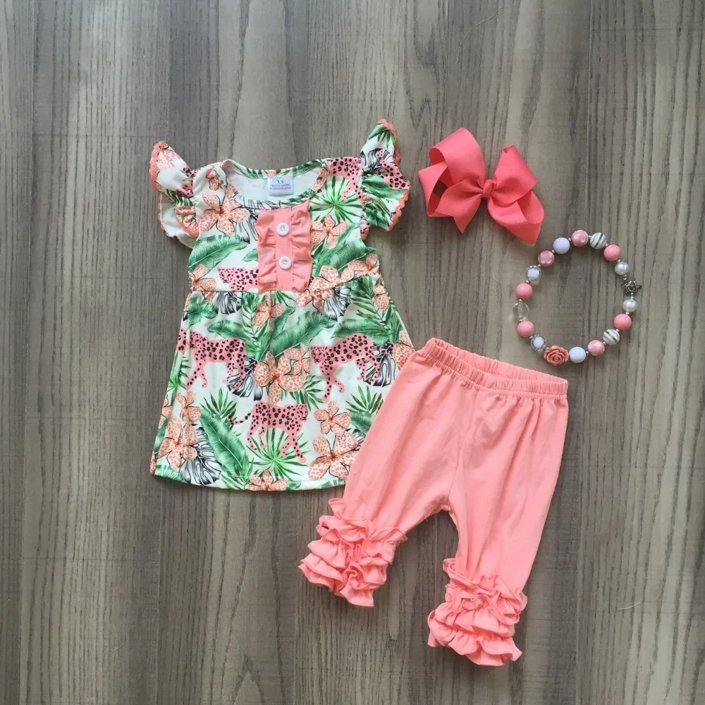 Summer baby girls children clothes capris coral mint leopard flower pattern outfits cotton ruffles boutique match accessories
Summer baby girls children clothes capris coral mint leopard flower pattern outfits cotton ruffles boutique match accessories