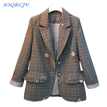 Casual Blazers womens 2018 new Spring autumn Plus size 5XL jacket Fashion embroidery tops Plaid suit jacket Slim female N232
Casual Blazers womens 2018 new Spring autumn Plus size 5XL jacket Fashion embroidery tops Plaid suit jacket Slim female N232