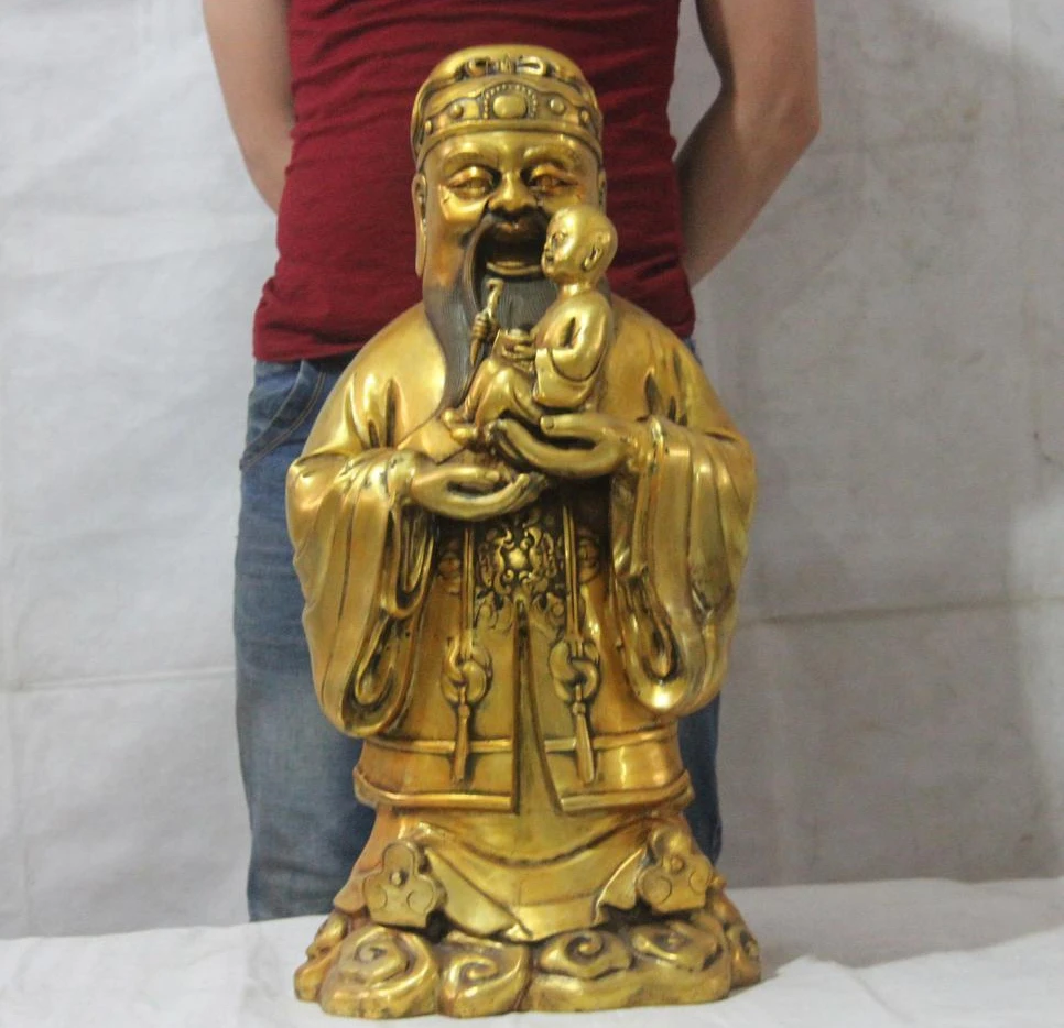 Chinese fengshui Bronze copper gild blessing the god of bliss god buddha Statue
Chinese fengshui Bronze copper gild blessing the god of bliss god buddha Statue