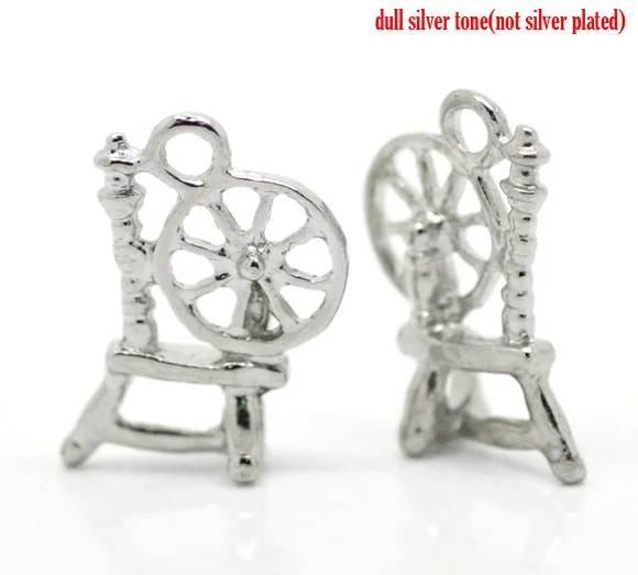 DoreenBeads Zinc metal alloy Charm Pendants Windmill Silver Tone 18mm( 6/8") x 12mm( 4/8"), 7 PCs new