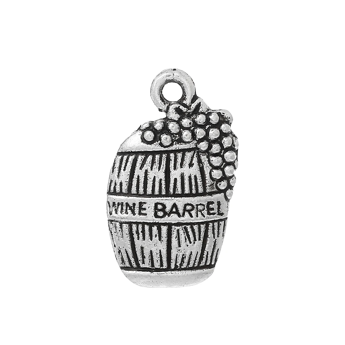 Zinc metal alloy Charm Pendants Barrel Antique Silver Message Pattern " Wine Barrel " 19mm(6/8")x 12mm(4/8"),9 PCs
Zinc metal alloy Charm Pendants Barrel Antique Silver Message Pattern " Wine Barrel " 19mm(6/8")x 12mm(4/8"),9 PCs