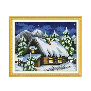 Winter Fairytale House Beautiful white snow cross stitch kit pattern Merry Christmas wall decoration hanging painting
Winter Fairytale House Beautiful white snow cross stitch kit pattern Merry Christmas wall decoration hanging painting