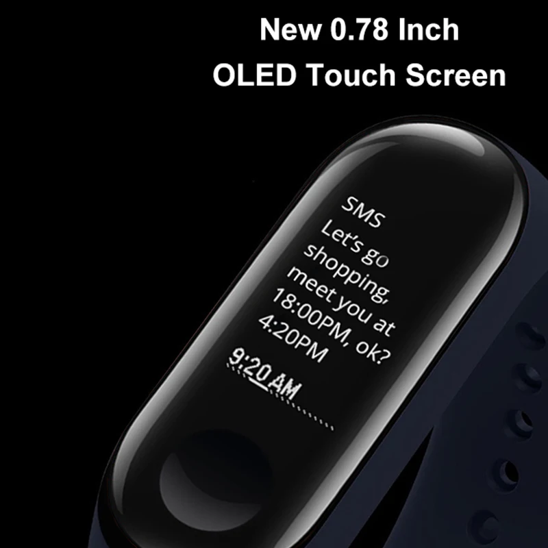 В наличии новинка 2018 оригинальный Смарт браслет Xiaomi Mi Band 3 OLED дисплей 0 78 дюйма