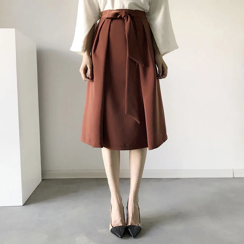 Office Lady New Arrival Fall Winter Pleated Solid Color A Line Sashes Mid Calf Skirt WXH-035
Office Lady New Arrival Fall Winter Pleated Solid Color A Line Sashes Mid Calf Skirt WXH-035