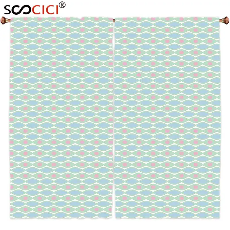 Window Curtains Treatments 2 Panels,Kids Horizontal Elliptic Shapes with Dots Abstract Symmetrical Pattern in Pastel Colors
Window Curtains Treatments 2 Panels,Kids Horizontal Elliptic Shapes with Dots Abstract Symmetrical Pattern in Pastel Colors