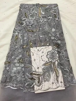 New Designs African French Lace Fabric High Quality Nigeria French Net Lace 2018 With Stones and Beaded For Women Grey Dress 
New Designs African French Lace Fabric High Quality Nigeria French Net Lace 2018 With Stones and Beaded For Women Grey Dress