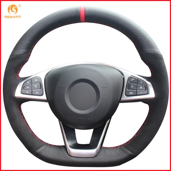 MEWANT Black Genuine Leather Black Suede Steering Wheel Cover for Mercedes Benz C200 C250 C300 B250 B260 A200 A250 Sport CLA220
MEWANT Black Genuine Leather Black Suede Steering Wheel Cover for Mercedes Benz C200 C250 C300 B250 B260 A200 A250 Sport CLA220