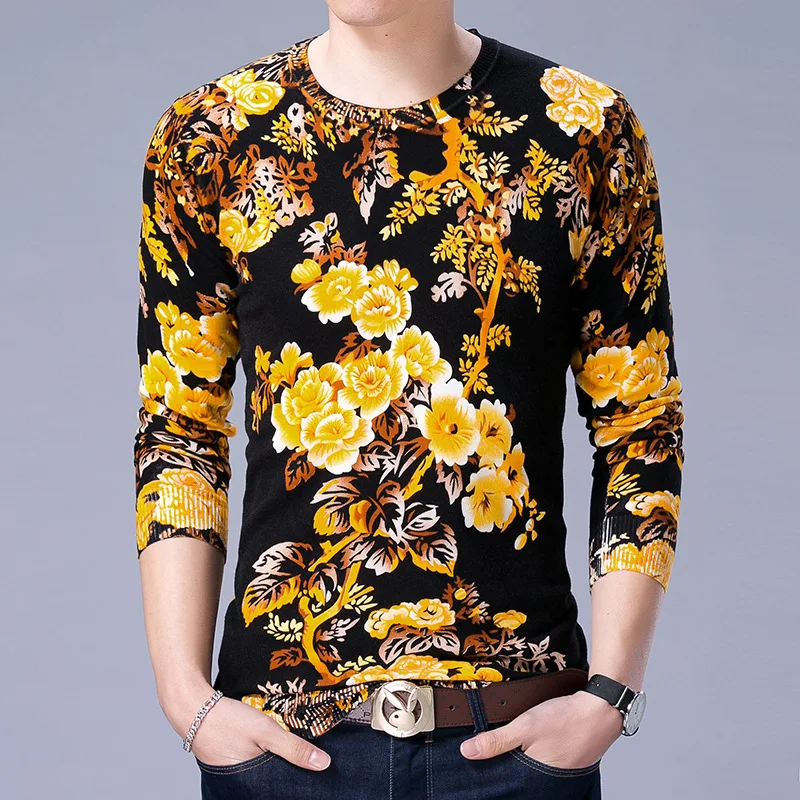 Beautiful bright colored flower pattern print pullover knit sweater Autumn 2018 quality cotton soft comfortable sweater menM-3XL
Beautiful bright colored flower pattern print pullover knit sweater Autumn 2018 quality cotton soft comfortable sweater menM-3XL