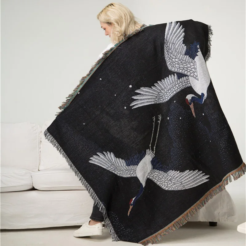 Japanese Retro Throw Blanket Backrest Towel Tapestry Sofa Covers Cranes Cobertor Dust Cover Air Conditioning Blankets For Bed
Japanese Retro Throw Blanket Backrest Towel Tapestry Sofa Covers Cranes Cobertor Dust Cover Air Conditioning Blankets For Bed