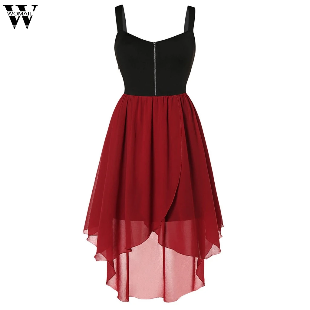 Womail Fashion Women's Chiffon Asymmetrical Dresses Plus Size Casual Sleeveless Solid Zippers Overlay Red Dress JUNE24 Vestido
Womail Fashion Women's Chiffon Asymmetrical Dresses Plus Size Casual Sleeveless Solid Zippers Overlay Red Dress JUNE24 Vestido