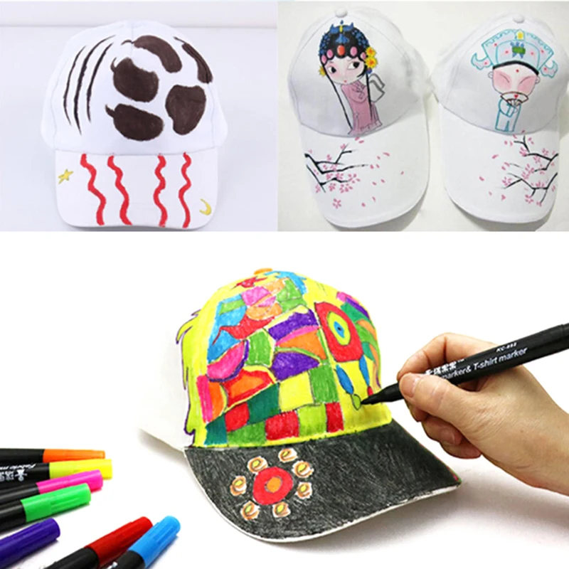 Child Personality DIY Design Trucker White Caps Hand-painted Hip Hop Blank Baseball Hat For Kids Party Decoration | Спорт и