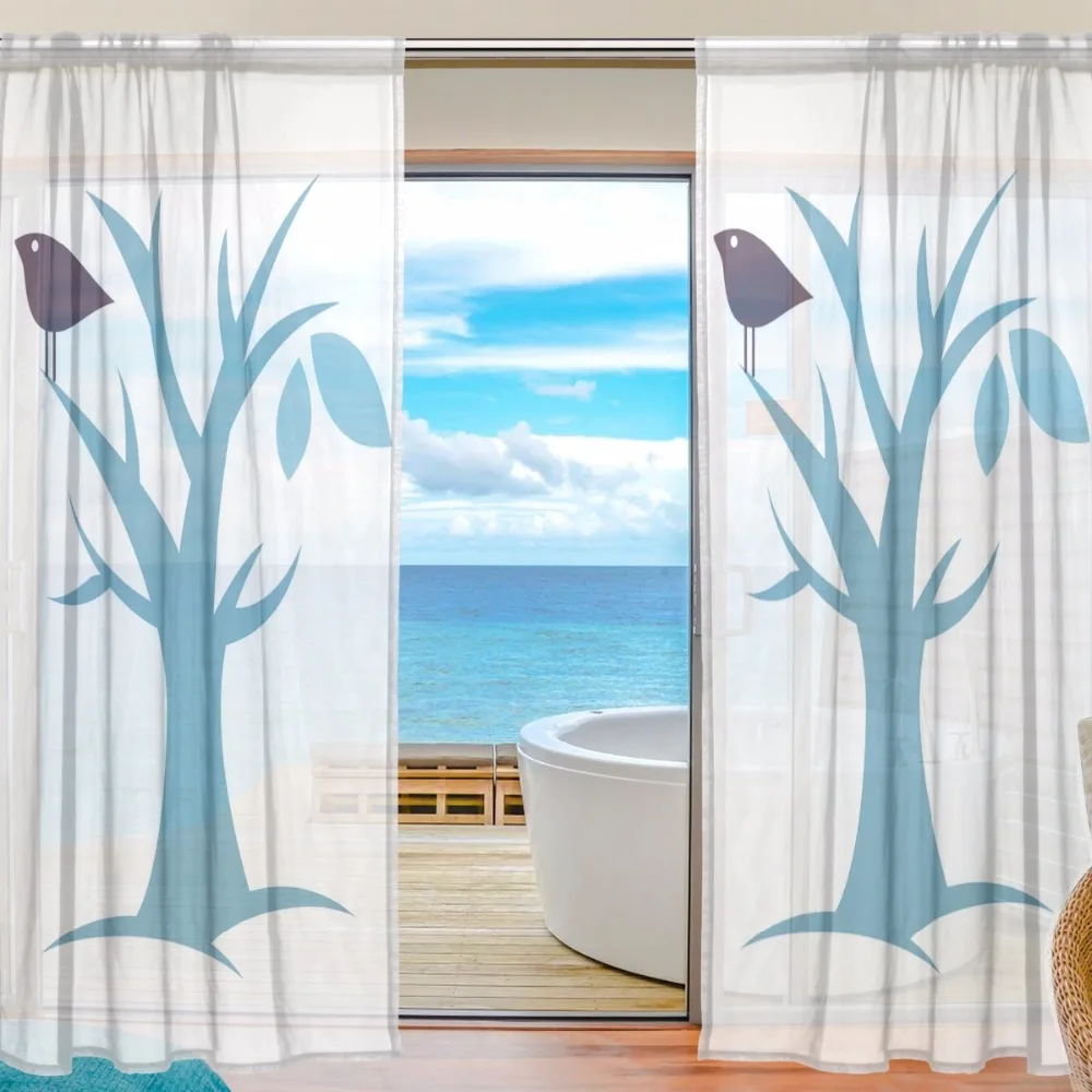 Sheer Door Curtain Panels W55x L78 Inch/55x L84 Inch,Tree and Bird Polyester Fabric Window Curtains Voile Sheers 2 Panels Set
Sheer Door Curtain Panels W55x L78 Inch/55x L84 Inch,Tree and Bird Polyester Fabric Window Curtains Voile Sheers 2 Panels Set