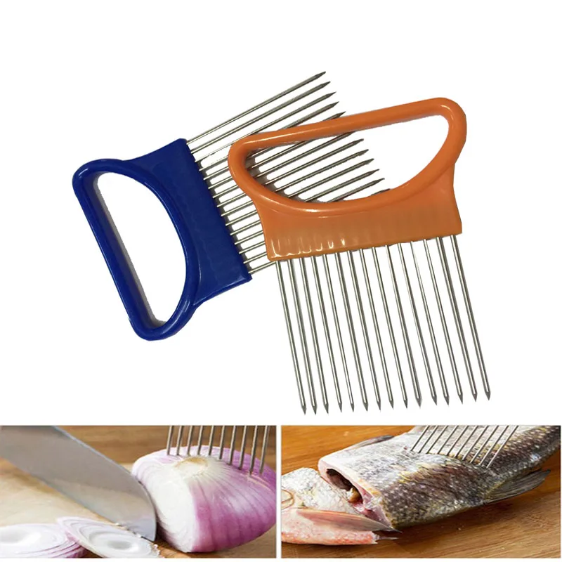 1 pcs Easy Cut Onion Holder Fork Stainless Steel +Plastic Vegetable Slicer Tomato Cutter Metal Meat Needle Gadgets Meat Frok
1 pcs Easy Cut Onion Holder Fork Stainless Steel +Plastic Vegetable Slicer Tomato Cutter Metal Meat Needle Gadgets Meat Frok