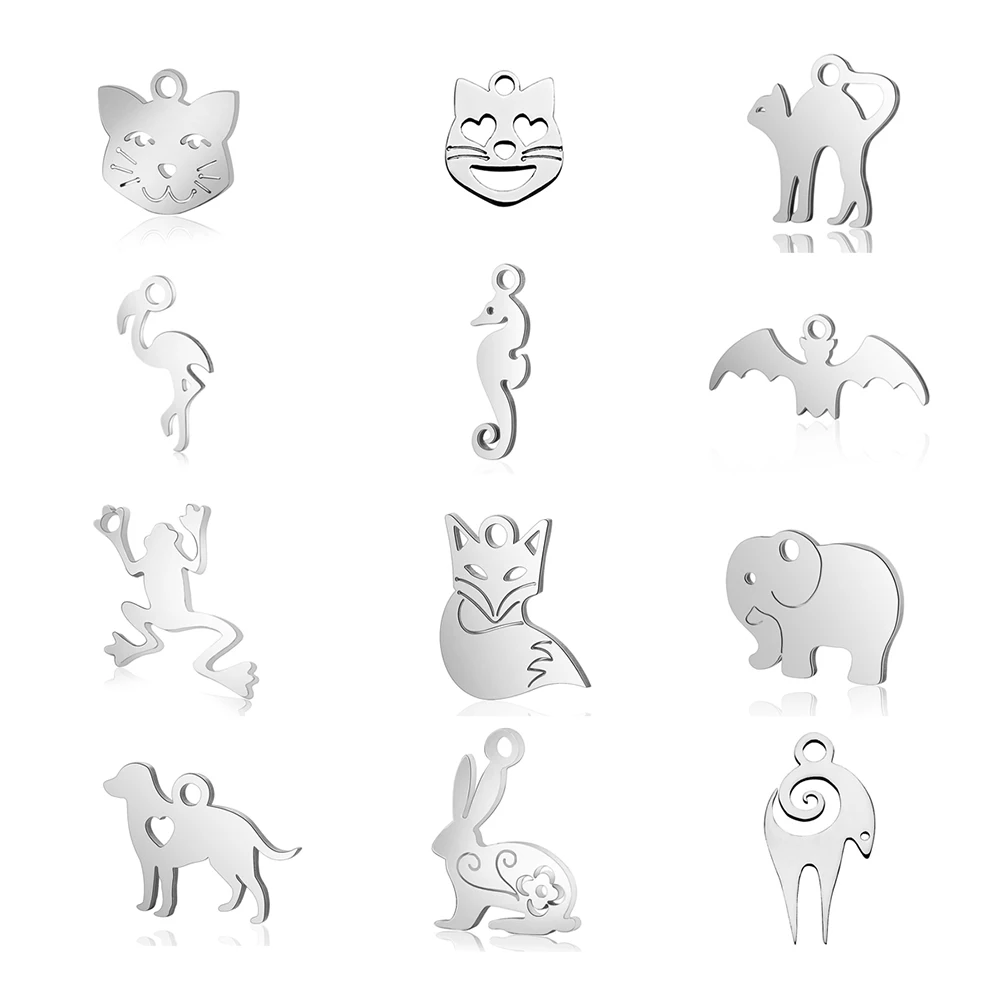 DIY Polished Stainless Steel Animal Cat Dog Rabbit Fox Bat Elephant Charm Pendants for Bracelet Necklace Jewelry Making
DIY Polished Stainless Steel Animal Cat Dog Rabbit Fox Bat Elephant Charm Pendants for Bracelet Necklace Jewelry Making