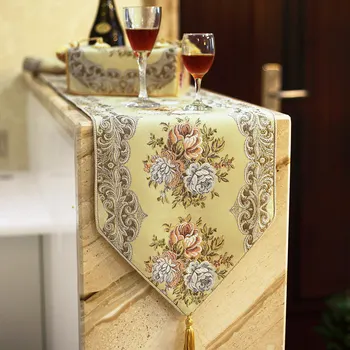 High grade fashion gold wire Embroidery Table runner European Rural Style Tablemat Nordic Side Cabinet Tea table flag
High grade fashion gold wire Embroidery Table runner European Rural Style Tablemat Nordic Side Cabinet Tea table flag