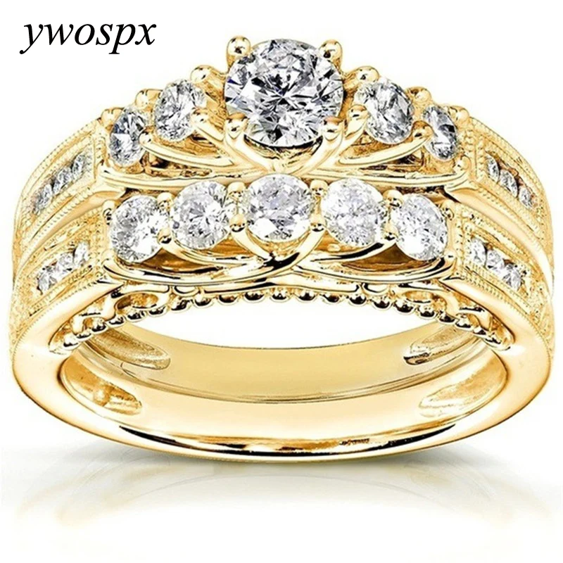 2Pcs/Lot Luxury Crystal Zircon Anillos Gold Color Rings Set for Women Jewelry Wedding Engagement Anel Statement Ring Gifts
2Pcs/Lot Luxury Crystal Zircon Anillos Gold Color Rings Set for Women Jewelry Wedding Engagement Anel Statement Ring Gifts