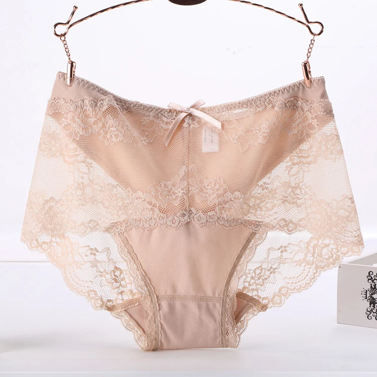 Plus Size Brief Women Underwear XXl XXXL XXXXL Sexy Lace Transparent Panties Cotton Comfortable Ladies Panty Mid-Rise Hollow Out89