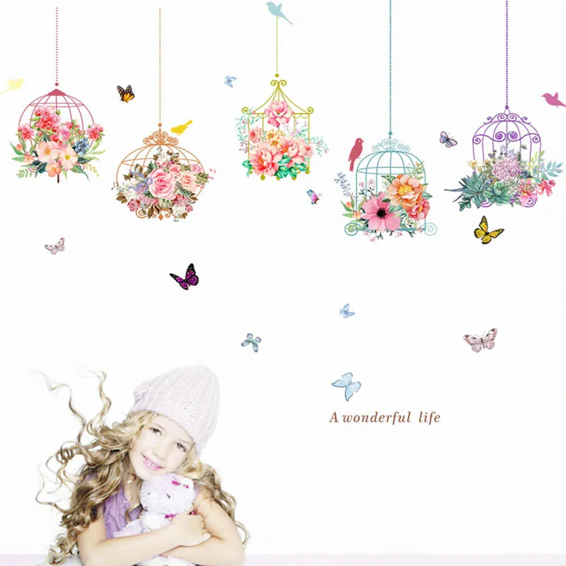 Garden Plants Flower Birdcage Butterfly Wall Stickers For Home Decor Living Room Bedroom Wonderful Life PVC DIY Wall Art Decals
Garden Plants Flower Birdcage Butterfly Wall Stickers For Home Decor Living Room Bedroom Wonderful Life PVC DIY Wall Art Decals