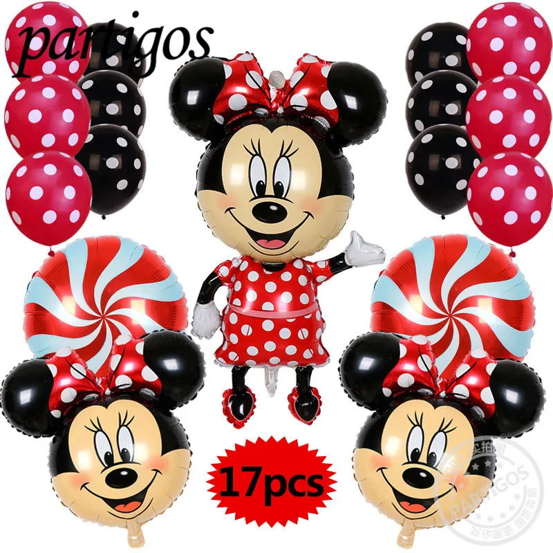17pcs Minnie Mickey mouse head foil balloons red Bowknot wedding birthday party decoration 12inch latex candy globos supplies
17pcs Minnie Mickey mouse head foil balloons red Bowknot wedding birthday party decoration 12inch latex candy globos supplies