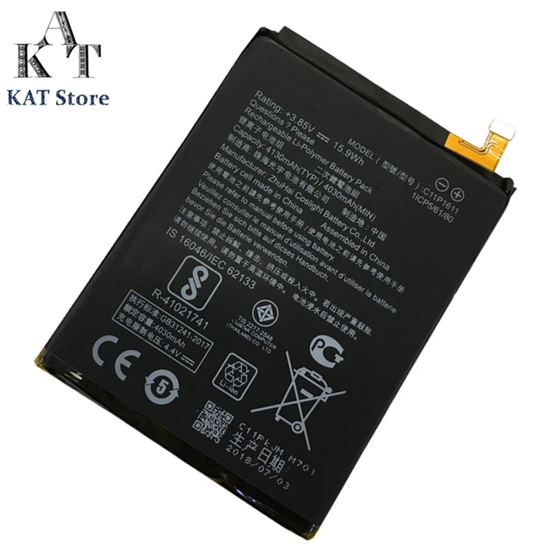 KAT Mobile Phone Batteries For ASUS Zenfone 3 Max Z3 Max ZC520TL X008DB 4130mAh Battery C11P1611 Quality Guarantee +Tools
KAT Mobile Phone Batteries For ASUS Zenfone 3 Max Z3 Max ZC520TL X008DB 4130mAh Battery C11P1611 Quality Guarantee +Tools