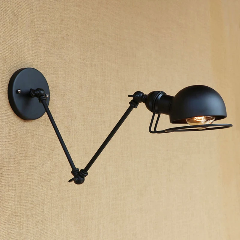 Фото Modern Sconce wall light led lighting fixtures with flexible arm vintage surface mounted lamp bedroom black copper 110/220v | Лампы и