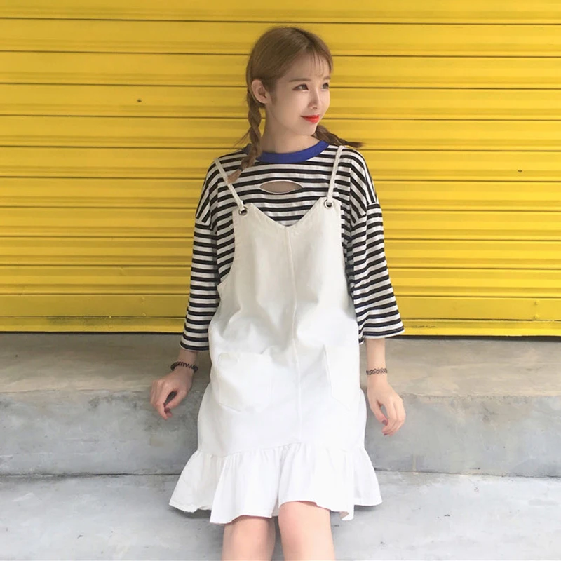 2019 Korean Style Ulzzang Fashion Women Solid Color Clothing Preppy Wind Casual Dress Ruffles Hem Sweet Denim Feminino Dresses
2019 Korean Style Ulzzang Fashion Women Solid Color Clothing Preppy Wind Casual Dress Ruffles Hem Sweet Denim Feminino Dresses