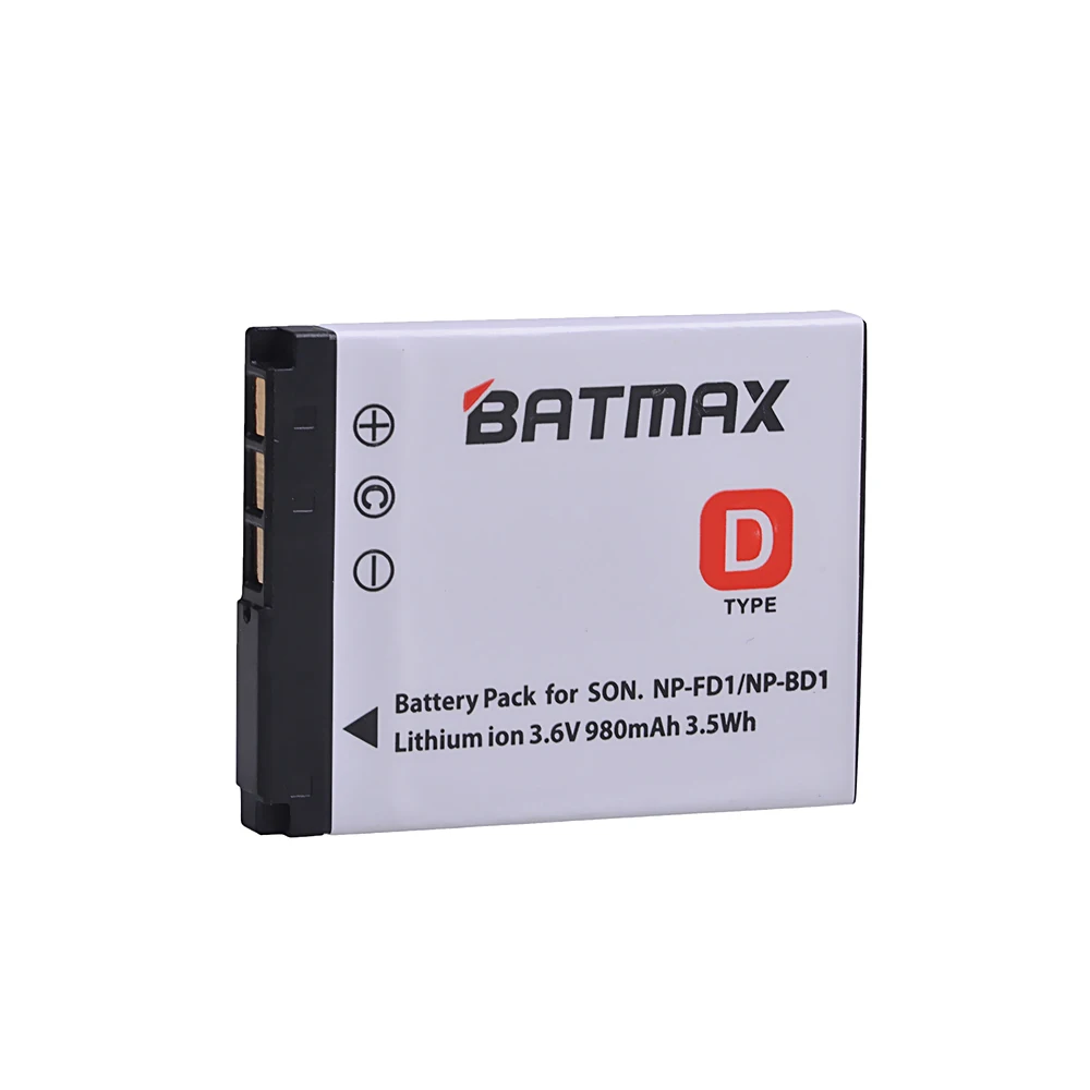 

Batmax 3.6V 980mAh NP-FD1 NP-BD1 Battery For sony DSC T300 TX1 T900 T700 T500 T200 T77 T900 T90 T70 T2 G3 S930