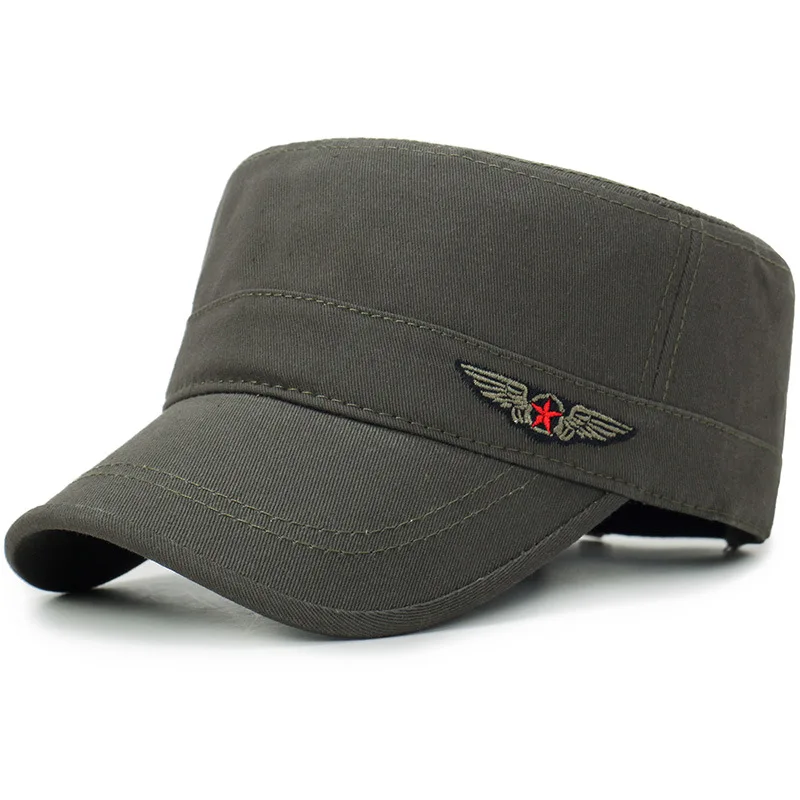 Men's Spring and Autumn Cotton Military Hat with Embroidered logo Wing Curved visor Retro Flat Kepi Camouflage Cap Army Green
Men's Spring and Autumn Cotton Military Hat with Embroidered logo Wing Curved visor Retro Flat Kepi Camouflage Cap Army Green