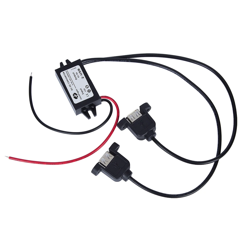 12V to 5V 3A Double USB to Auto Power Regulator Voltage Step Down Module For Car