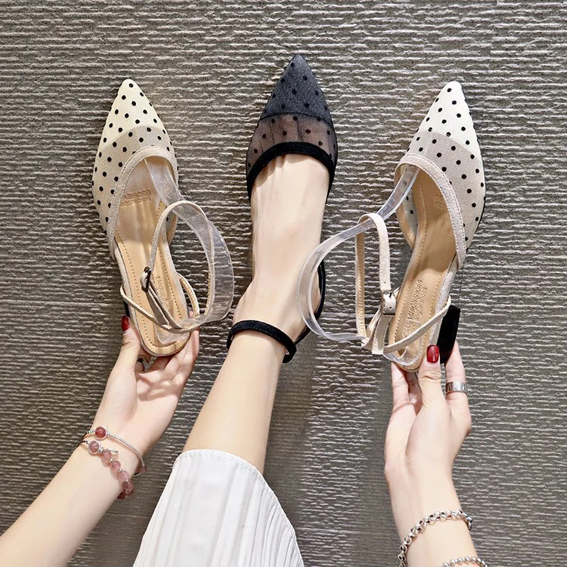 famous brand pointy toe mules sandals woman summer polka dot transparent air mesh party shoes comfy low heel buckle sandalen2019
famous brand pointy toe mules sandals woman summer polka dot transparent air mesh party shoes comfy low heel buckle sandalen2019