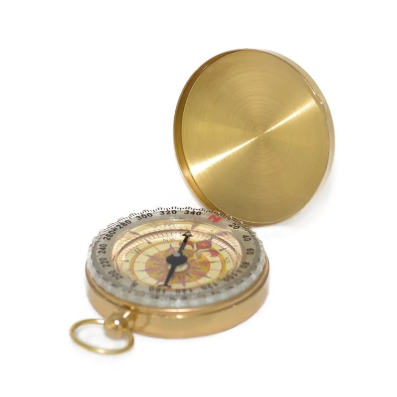 Luminous Camping Pocket Compass which is plated with Copper Glow in the Dark Survival Gear can be used for Hiking Climbing Travel Sadoun.com