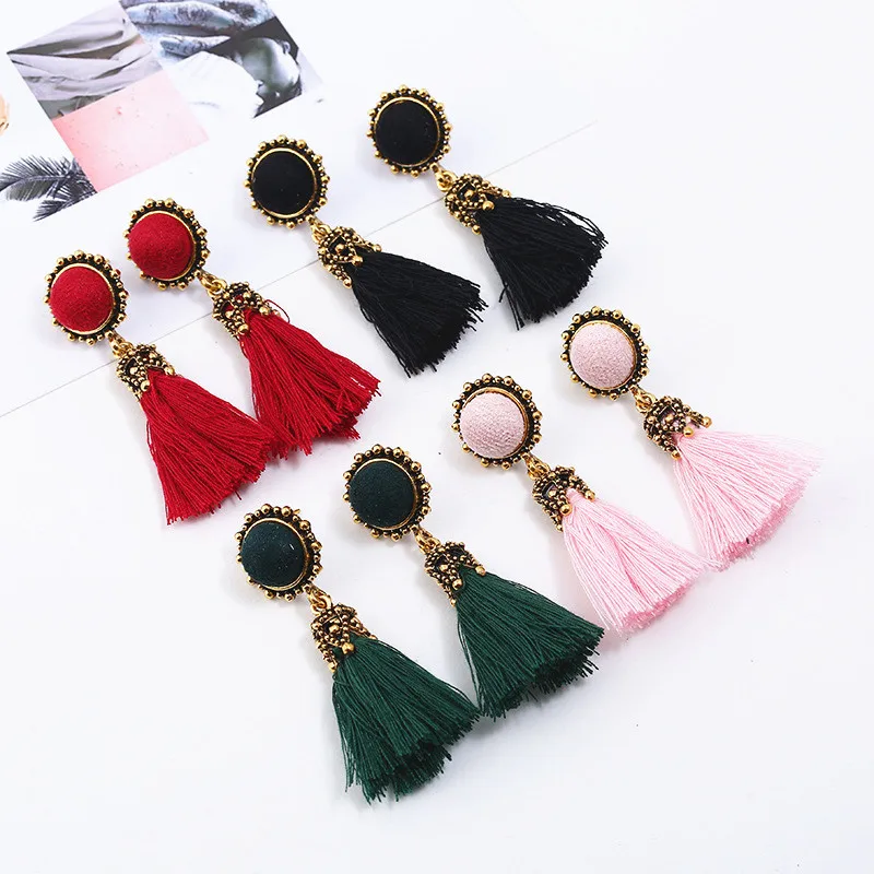 Hot sale Fashion Jewelry Vintage Bohemia Tassel Earrings for Women Party Velvet Ball Simple Drop Earring Gift Wholesale
Hot sale Fashion Jewelry Vintage Bohemia Tassel Earrings for Women Party Velvet Ball Simple Drop Earring Gift Wholesale