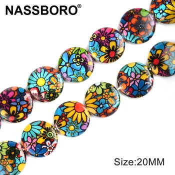 20mm Flat Round Shape Shell Beads Two Sides Flowers Pattern Printed Spacer Beads for Jewelry Making DIY Necklace Materials Gift
20mm Flat Round Shape Shell Beads Two Sides Flowers Pattern Printed Spacer Beads for Jewelry Making DIY Necklace Materials Gift