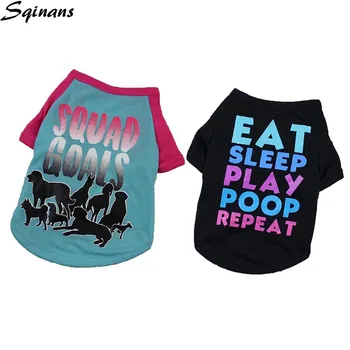 Sqinans XS-XL Summer Dog T-shirt Breathable Polyester Staple Fabric Puppy Cat Clothing Personalized Letter Printed Pet Apparel
Sqinans XS-XL Summer Dog T-shirt Breathable Polyester Staple Fabric Puppy Cat Clothing Personalized Letter Printed Pet Apparel