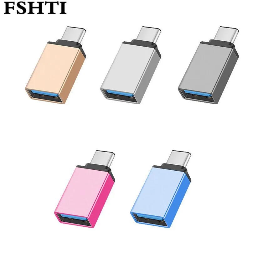 10 шт./лот металлический адаптер USB 3.0 Type C OTG папа-USB 3 1 A мама конвертер функция для