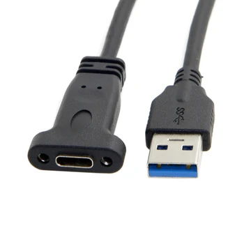 10pcs/lot Cablecc 20cm USB 3.1 Type C USB-C Female to USB 3.0 A Male Data Cable with Panel Mount Screw Hole
10pcs/lot Cablecc 20cm USB 3.1 Type C USB-C Female to USB 3.0 A Male Data Cable with Panel Mount Screw Hole