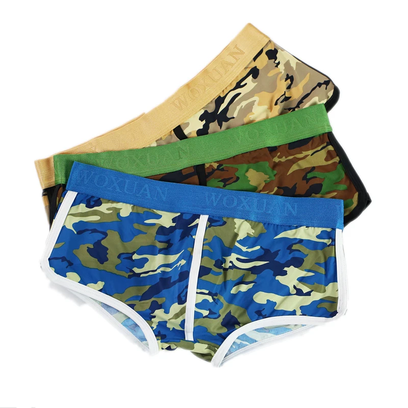 3Pcs/Lot Mens Camouflage Underwear Shorts Sexy Men's Camo Bulge Pouch Boxer Trunks Wholesale Males Boxers Breathable Bottoms New
3Pcs/Lot Mens Camouflage Underwear Shorts Sexy Men's Camo Bulge Pouch Boxer Trunks Wholesale Males Boxers Breathable Bottoms New