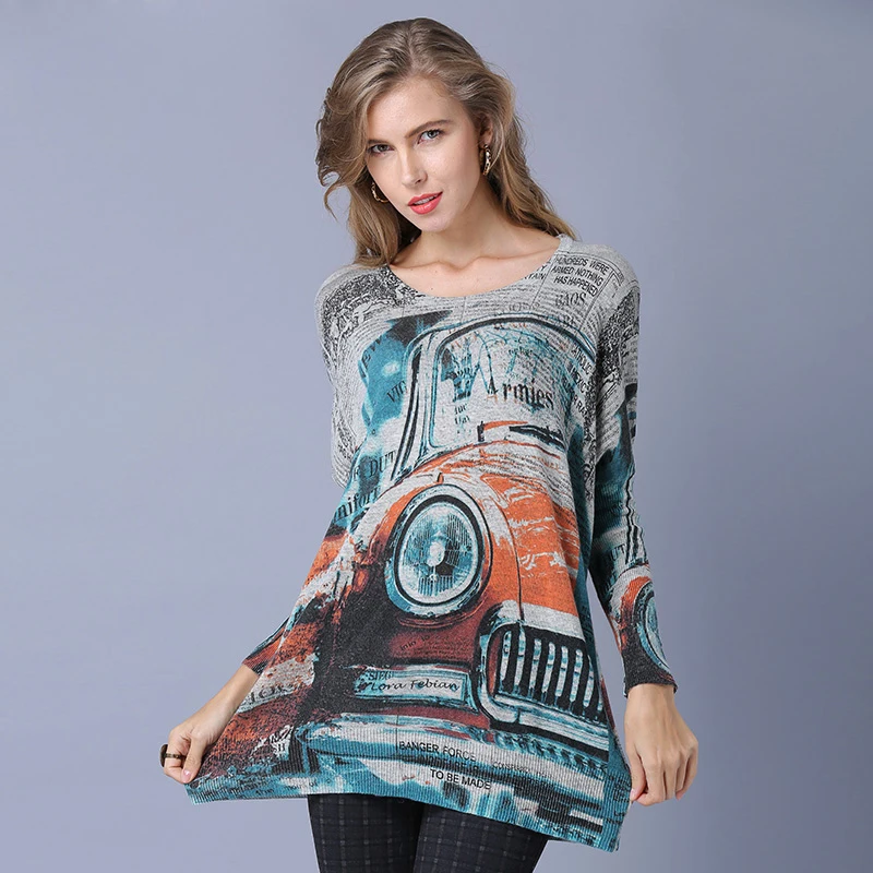 New Arrivals Wool Sweater Women Graffiti Art Print Knitted Sweaters Casual Oversize Fashion Batwing Sleeve Long Pullovers
New Arrivals Wool Sweater Women Graffiti Art Print Knitted Sweaters Casual Oversize Fashion Batwing Sleeve Long Pullovers