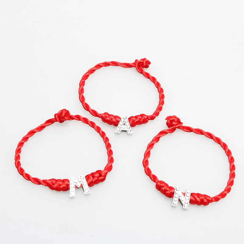 Fashion Crystal English Alphabet Letter Charm Bracelets Lucky Red String Braided Rope Bracelets For Women Lover Silver Jewelry
Fashion Crystal English Alphabet Letter Charm Bracelets Lucky Red String Braided Rope Bracelets For Women Lover Silver Jewelry