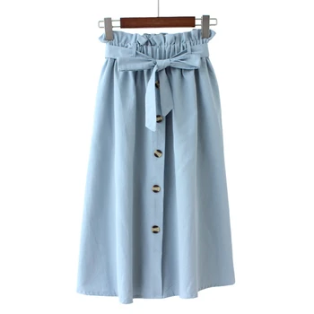 100% cotton 2018 summer new women solid ruffles skirts single breast button bow A-line office lady elegant skirts
100% cotton 2018 summer new women solid ruffles skirts single breast button bow A-line office lady elegant skirts