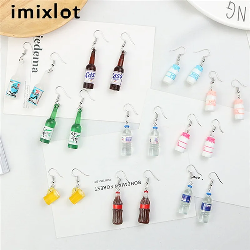 imixlot Newest Creative Personalized Cola Mineral Water Bottle Shape Beer Dangle Earrings For Women Party Jewelry Pendientes
imixlot Newest Creative Personalized Cola Mineral Water Bottle Shape Beer Dangle Earrings For Women Party Jewelry Pendientes