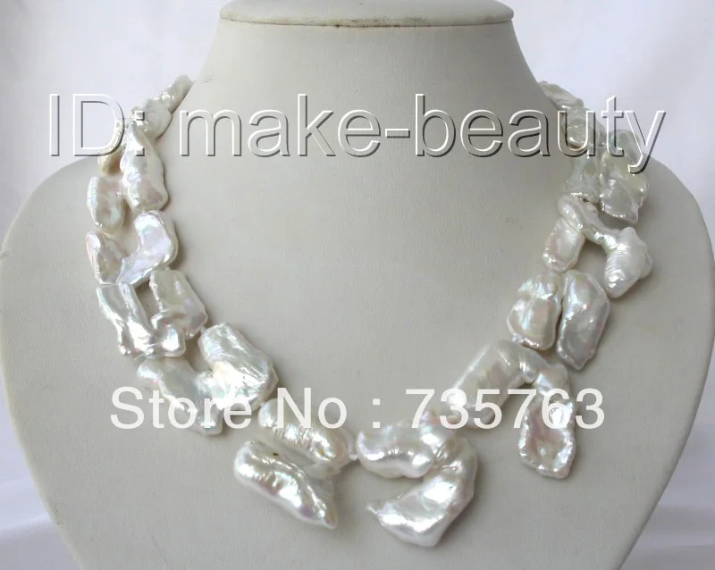 HOT N50 stunning big 28mm baroque white keshi reborn freshwater pearl necklace
HOT N50 stunning big 28mm baroque white keshi reborn freshwater pearl necklace