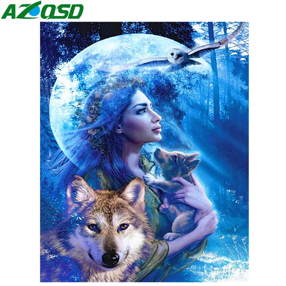 AZQSD Diamond Embroidery Wolf Girl 5D Diamond Painting Landscape Mosaic Cross Stitch Patterns Rhinestone Paintings Needlework
AZQSD Diamond Embroidery Wolf Girl 5D Diamond Painting Landscape Mosaic Cross Stitch Patterns Rhinestone Paintings Needlework