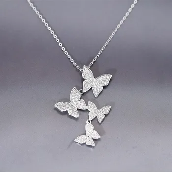 High-quality New Fashion 925 Sterling Silver Jewelry Personality Butterfly Crystal Female Clavicle Chain Pendant Necklaces H300
High-quality New Fashion 925 Sterling Silver Jewelry Personality Butterfly Crystal Female Clavicle Chain Pendant Necklaces H300