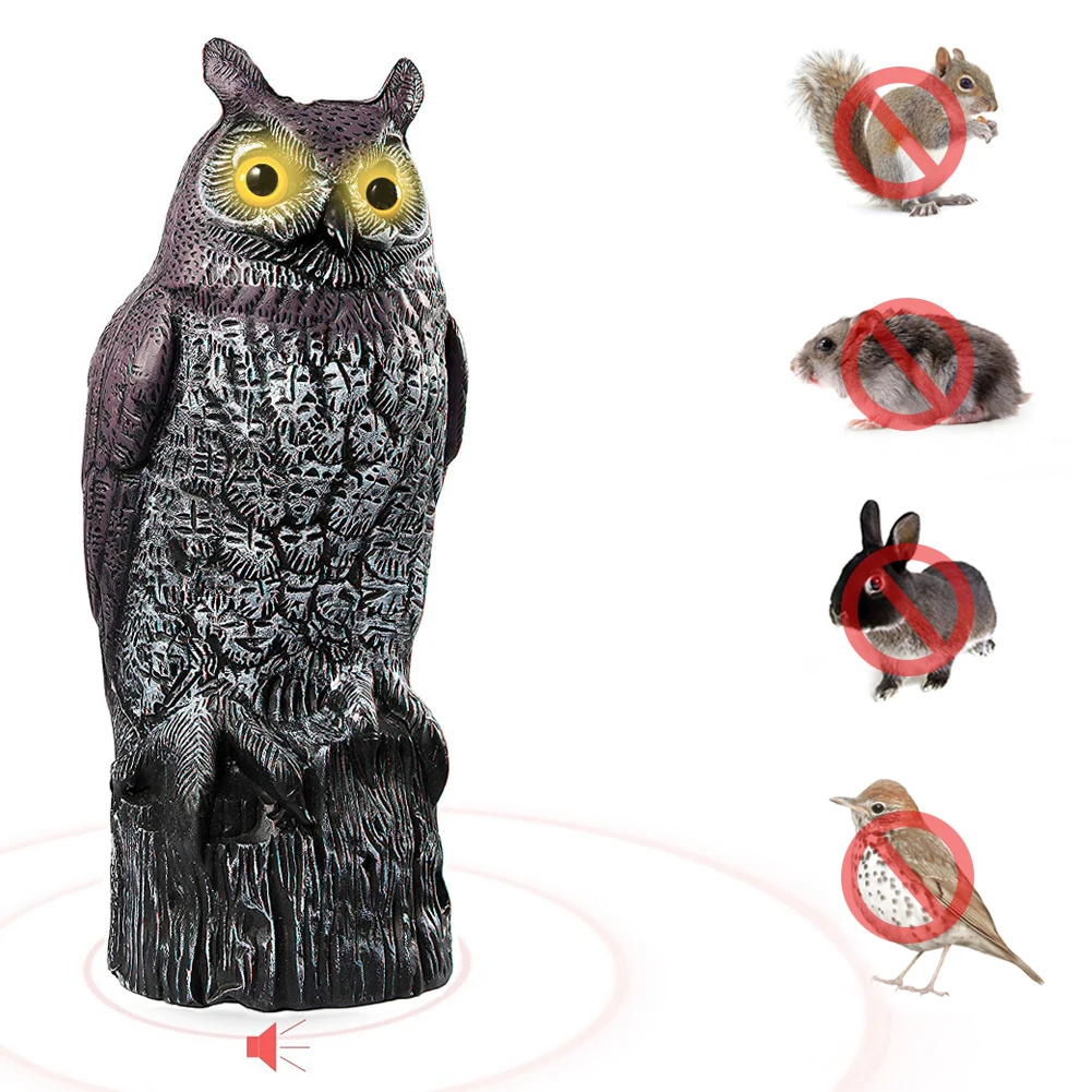 Bird Control Repellent Fake Owl Decoy with Frightening Sound Flashing Eyes Predator Decoy Pest Birds Garden Decor
Bird Control Repellent Fake Owl Decoy with Frightening Sound Flashing Eyes Predator Decoy Pest Birds Garden Decor