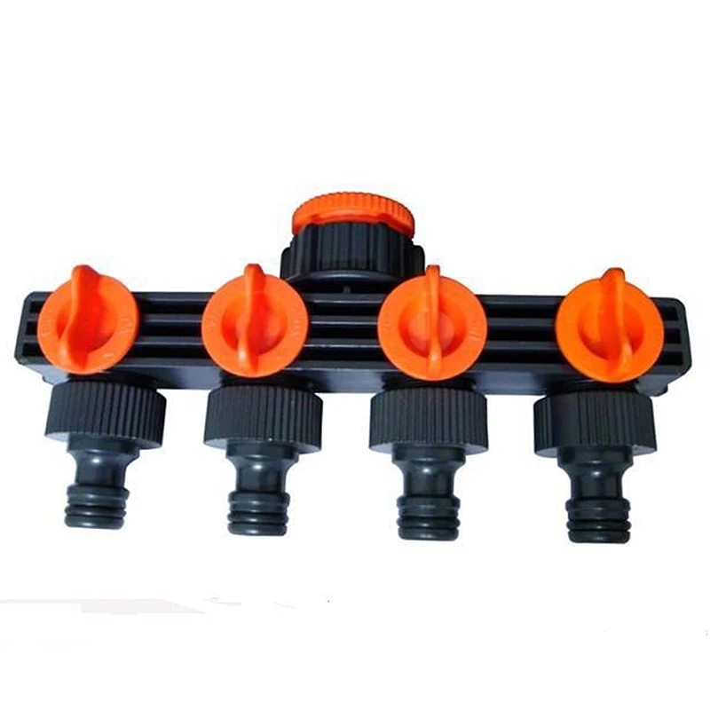 4 Way Garden Water Tap Splitter Adaptor Quick Thread Hose Pipe Connector Adapter Garden Orchard Watering Irrigation Supply