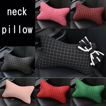 Summer Breathable Plaid Cotton Linen Pillow Car Head Neck Pillow Waist Supports Bow Seat Rest Back Lumbar Pillow 
Summer Breathable Plaid Cotton Linen Pillow Car Head Neck Pillow Waist Supports Bow Seat Rest Back Lumbar Pillow