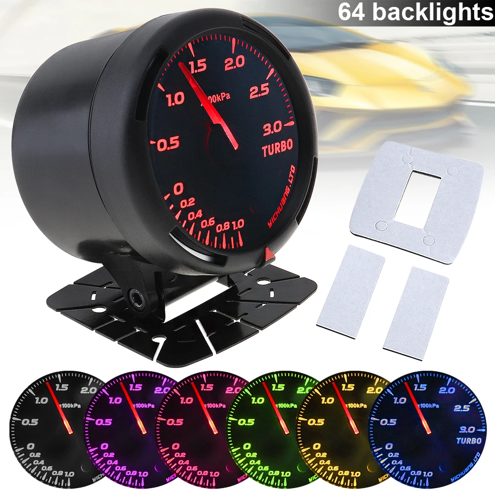 60MM 12V Boost Gauges 300KPa 64 Backlights LED Electrical Car Bar Turbo Boost Gauge Meter with Boost Sensor
60MM 12V Boost Gauges 300KPa 64 Backlights LED Electrical Car Bar Turbo Boost Gauge Meter with Boost Sensor