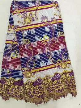 Hot selling beaded wax material African real ankara wax fabric with flower cord lace for evening dress WLF147(6yards/lot)
Hot selling beaded wax material African real ankara wax fabric with flower cord lace for evening dress WLF147(6yards/lot)