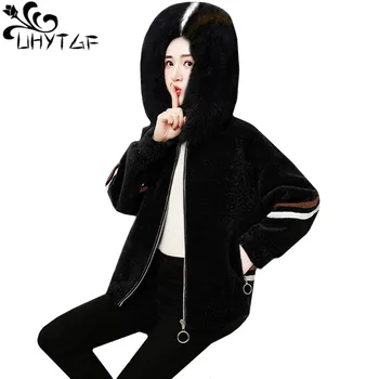 UHYTGF High quality sheep sheared winter fur coat fashion Fox fur collar hooded Short jacket Women Winter coat Oversized M-3XL92
UHYTGF High quality sheep sheared winter fur coat fashion Fox fur collar hooded Short jacket Women Winter coat Oversized M-3XL92